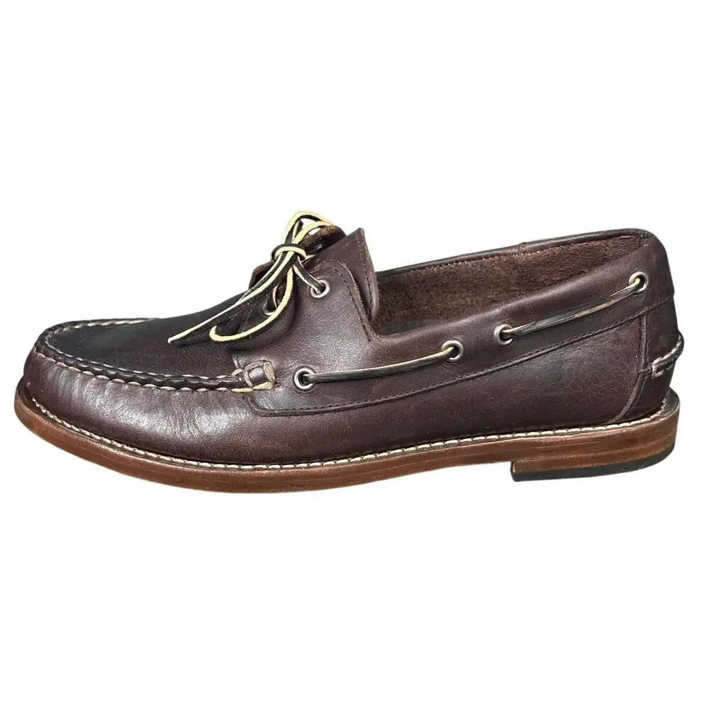 Thursday Men’s Brown Leather Handsewn Moccasin Loafers 8.5